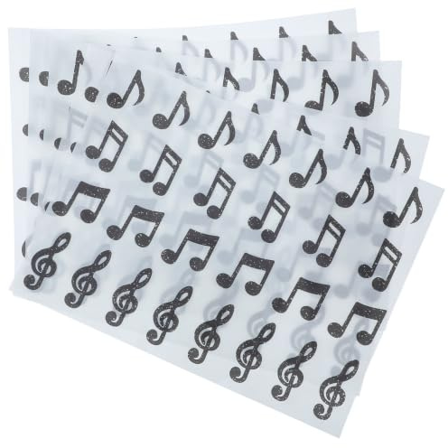 DOITOOL 20 Feuilles Autocollants Musique Noirs en Bopp Amovibles et Faciles à Lire pour Récompenses Scolaires et Projets Créatifs en Classe