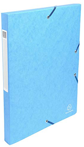 Exacompta 50306E 8er Pack Premium Sammelboxen Aufgebaut mit Gummizug 25 mm breit aus extra starkem Colorspan-Karton mit Rückenschild für DIN A4 Archivbox Heftbox Dokumentenbox Sammelmappe türkis