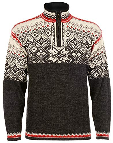 Norlender Men's Narvik Norwegian Wool Pullover Sweater (Charcoal, X-Large)