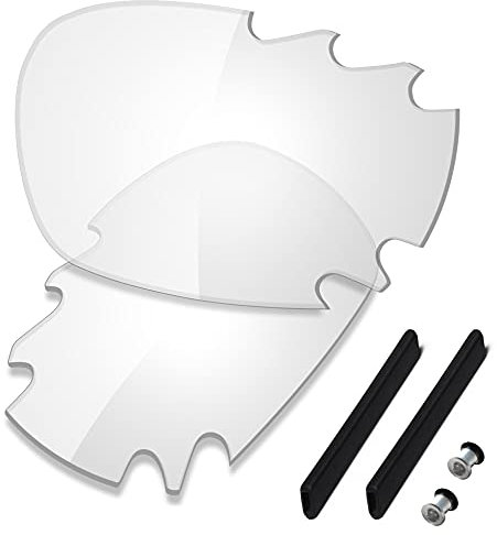 SAUCER Lentes de repuesto premium y kits de goma para Oakley Jawbone Vented Racing Jacket Gafas de sol de alta defensa, transparente HD