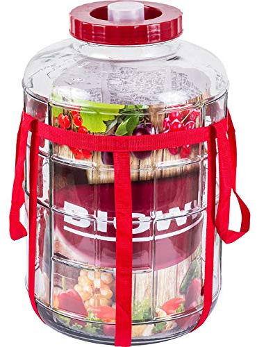 Multifunktions Gärballon Universelles Glas mit Gärsystem Gärbehälter Glasballon Größe zur Wahl (18 L)