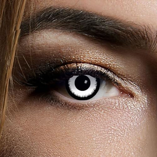 King of Halloween kontaktlinse Weiß ohne Sehstärke Angelic 3 Monats Halloween Kontaktlinsen Zombie, Vampir Halloween Make up Halloween Schminke