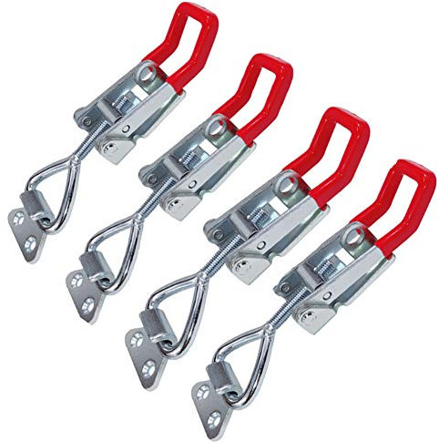 Sauterelles De Menuisier,Métal Levier Grenouillère,Pince À Bascule Réglable Avec Levier En Forme De Triangle,220Kg Capacité Tenir Latch Bouton Sélecteur Latch Pour Porte Et Support (4 Pièces)