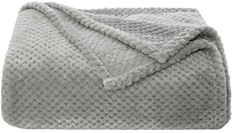 MIULEE Kuscheldecke Granulat Fleecedecke Flanell Decke Weich Flauschig Einfarbig Wohndecken Couchdecke Sofadecke Blanket für Bett Sofa Schlafzimmer Büro, 150x200 cm Hellgrau