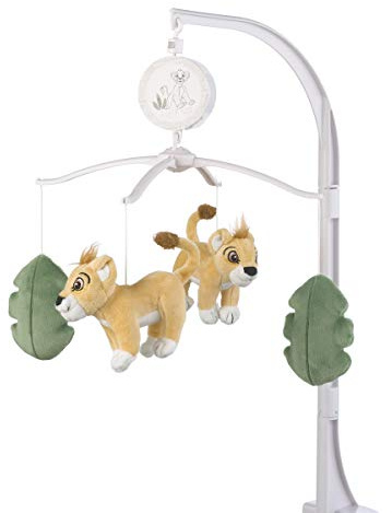 Disney Lion King Leader of The Pack Sage & Yellow Plush Simba Musical Mobile, Yellow, Sage