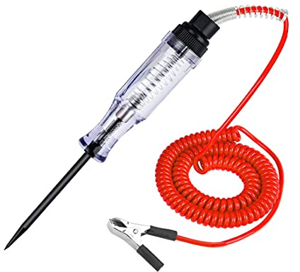 Test Light,Circuit Tester,12V,24V,140Inch prolong Cable,ABS Handle Material,Long Steel Probe Coating PU and Alligator Clip, for Continuity Car Voltage, for Sedan, SUV, RV, Truck
