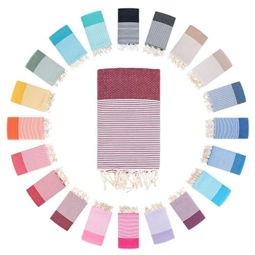 Darido Handmade Honeycomb Fouta Hammam Towel - XXL Sauna, Bath, & Beach Towel 100 x 200 cm - 100% Cotton - Lightweight, Soft & Absorbent - Multiuse & practical