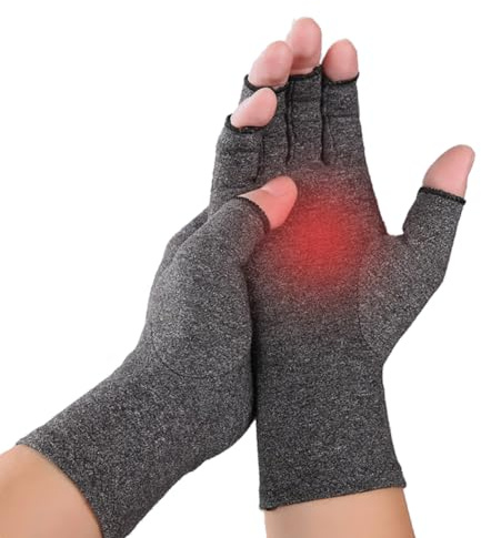 NuCamper Artrithandskar, Kompressionshandskar För Kvinnor Och Män, Fingerlös Design Handskar, Värme, Att Främja Läkning, Lindrar Reumatoid Artrit, Artrit, Karpaltunnelsyndrom, Smärtlindring