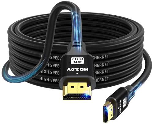 charlore Câble HDMI 7.5m (HDMI 2.0, 18 Gbit/s 4K@60Hz) Connecteurs plaqués or ultra haut débit, compatible avec Blu-Ray, Playstation, Ordinateur Portable, PS34/5, PC, HDTV