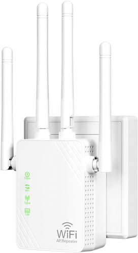 WLAN-Extender-Signalverstärker für bis zu 5000 sq.ft und 56 Geräte, Verstärker mit großer Reichweite und Ethernet-Anschluss, Zugangspunkt, 1-Tasten-Einrichtung, Alexa-kompatibel