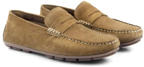 Silver Street London Bari Premium Suede Driving Loafers Shoes for Men Extra Padded Breathable Mens Casual Shoes Comfortable Moccasins Slip On Men Flats, Tan, UK 10