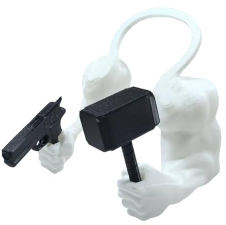 Cat Muscle Arms 3D Printed Cat's Neck Muscle Fist Middle Finger Up F88k Cosplay for Dogs Cat Birthday Party Halloween Photo Shoot (Hammer)