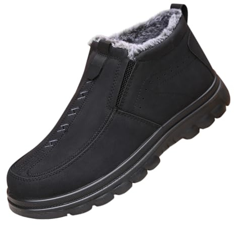 Varma vinterskor herr, vinter sportskor herr, herrlöparskor varma fodrade joggingskor halkfria sneakers bekväma gym skor slip-on sneakers promenadskor för fritid, camping
