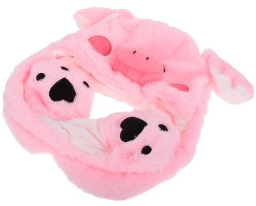 VICASKY Lustiger Plüsch Schweinehut mit Beweglichen Ohren Wärmende Tiermütze für Mädchen und Kinder Winddicht Vielseitiger Cosplay Hut für Partys und Outdoor