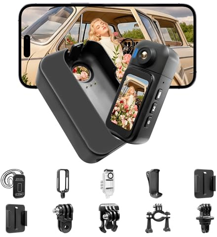 Tiantianle Action Cam,Bodycam 1080P,Mini Action Camera,Telecamera Sportiva Impermeabile 30M,Telecamera portatile,Display Touchscreen da 1,47'' Videocamera da Casco per Motociclista