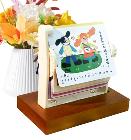 Calendrier de bureau 2026 | Calendrier de signets rotatifs drôles gribouillis, année du cheval, petit calendrier de bureau - Pour la décoration de la maison, bureau, école, chambre d'étudiant, Nouvel