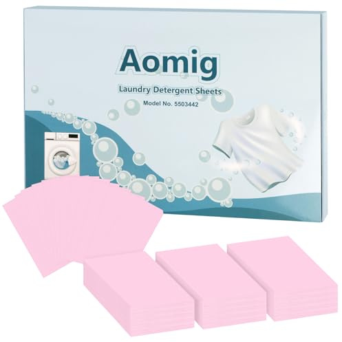 Aomig Fogli Detersivi per Bucato, 90 Pezzi Detersivo Foglio di Sapone, Profumati Detersivo in fogli, Detergente Concentrato per Bucato Ipoallergenico, per Viaggi