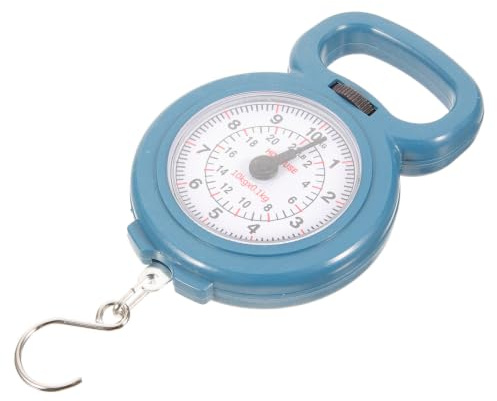 PAMINGONO Balance Portable Légère en Plastique et Métal Rouge, Fonction Conviviale pour Peser Aliments et Poissons en Camping ou Shopping, Capacité 10kg Couleur Aléatoire