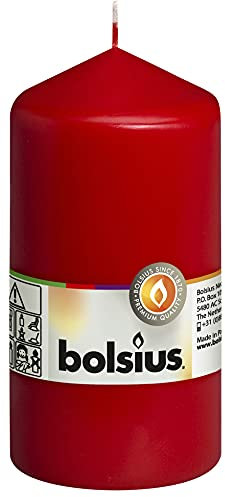 Bolsius Candela a colonna standard, larghezza 70 mm, colore: rosso