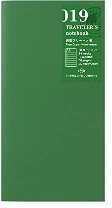 2018, Traveler's Notebook 14331006 Notebook Refill, Weekly, Weekly Free, Regular Size