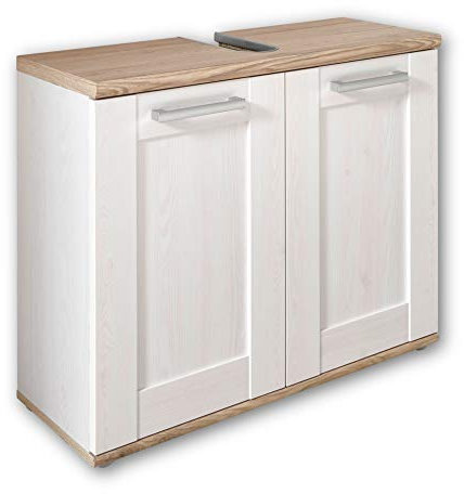 Stella Trading ROMANCE Badezimmer Waschbeckenunterschrank in Sibiu Lärche / San Remo Optik - Bad Unterschrank Badezimmerschrank mit viel Stauraum - 80 x 66 x 32 cm (B/H/T)