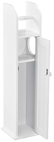 [en.casa] Toilettenpapierhalter 78x20x18cm Badezimmerschrank Badregal Schrank Eckschrank Weiß