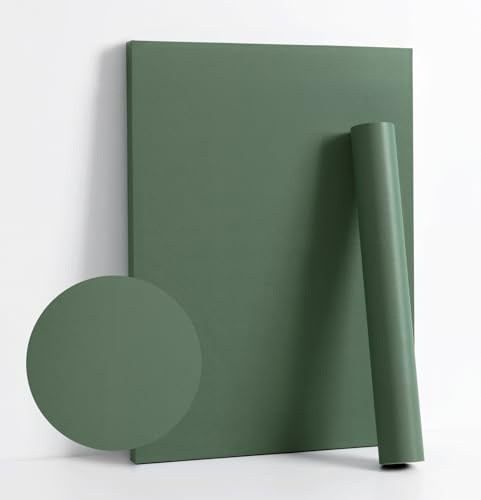 Dimoon 118''x17.7'' Green Peel and Stick Wallpaper Contact Paper Modern Self Adhesive Wall Paper Removable Renter Friendly Textured Solid Color Shelf Cabinet Vinyl Roll (118''x17.7'',Dark Green)