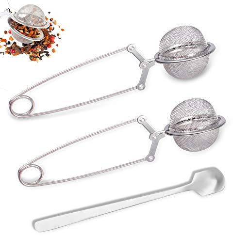 ANYI16 Lot de 2 passoires à thé en acier inoxydable avec poignée pour thé en vrac et épices