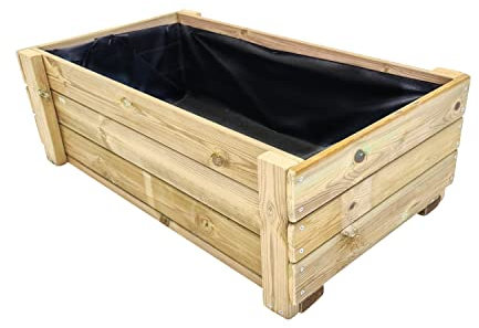 MASGAMES | Mesa de Cultivo Fortis L | sin Patas | Madera tratada Autoclave Nivel IV | Lona geotéxtil | Set de Semillas Eurogarden |