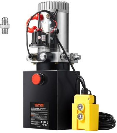 VEVOR Hydraulikpumpe Hydraulikaggregat 12V 4L Hydraulikaggregat 1600 W, Einfachwirkende Hydraulikpumpe Hydraulic Power Pack, 1 Gal Tank Hand Pump Hydraulikaggregat, für Aufzüge, Gabelstapler usw.