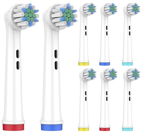 8 Stück Aufsteckbürsten Oral B kompatibel - elektrische Ersatzbürstenköpfe für viele Modelle - Zahnbürstenaufsatz für gründliche, sanfte Reinigung - Precision Clean