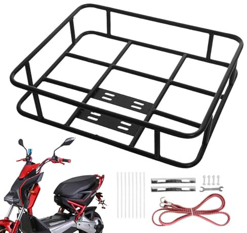 Porte-bagages – Porte-bagages étanche pour vélos | Support de boîte de livraison de nourriture, porte-vélos arrière réglable avec panier, support en métal étanche, cadre arrière de vélos, panier