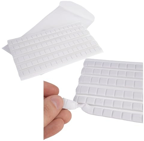 LENS-AID Klebe-Knete: 96 Stück Klebepads (weiß) - Wieder ablösbar/wiederverwendbar, Universal Haftknete für Wand-Poster, Bilder, Modellbau, Basteln, Requisiten UVM.
