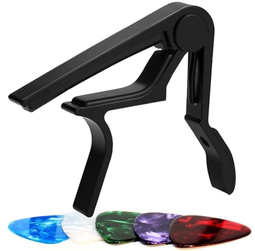 Guitar Capo for Acoustic & Electric Guitars Includes 1 Capo and 5 Picks for Free & Ideal for Musicians