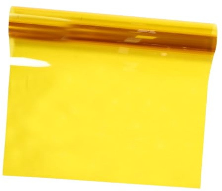DOITOOL Yellow Stained Glass Privacy Film Self-Adhesive Window Glass Film Explosion Proof Decorative Sunlight Blocking for Home and Office