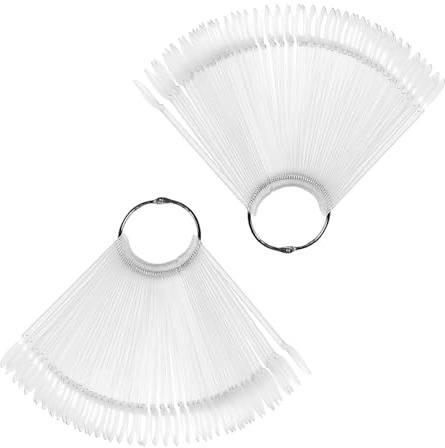 100 Pcs Plastic Nail Swatches, Nail Swatch Sticks, Salon Practice Nail Colour Display Tips(Round Shape)
