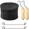 1000Pcs 6 Rebar Reinforcing Mesh Loop Ties | 16 Gauge Rust-Resistant Double Loop Wire Ties for Concrete Construction, Potato Bags and Garden Fences, Includes 2 Tie Wire Twister Tools with Wooden Hand