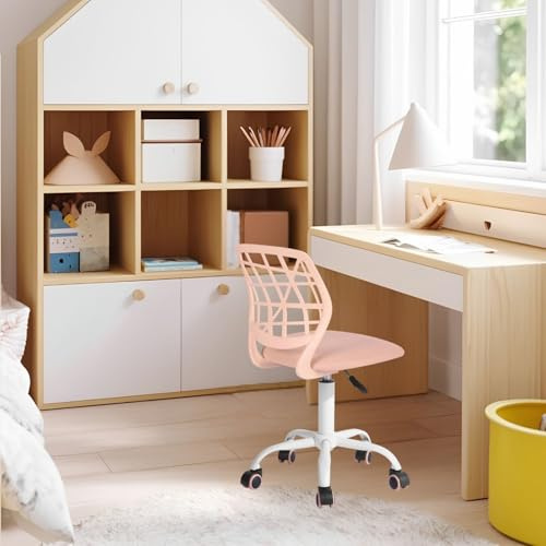 FurnitureR Sedia per bambini regolabile in altezza, colorata ergonomica, con schienale e braccioli, sedia per bambini a 5 ruote, per bambini dai 3 ai 10 anni, carico massimo 100 kg
