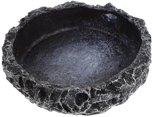 ifundom Bol d'eau Multifonction pour Reptiles Résine Solide 8X8X2 CM Plat Délicat pour Tortues Lézards et Serpents Utilisation Sécuritaire du Bol d'eau Accessoire Pratique pour