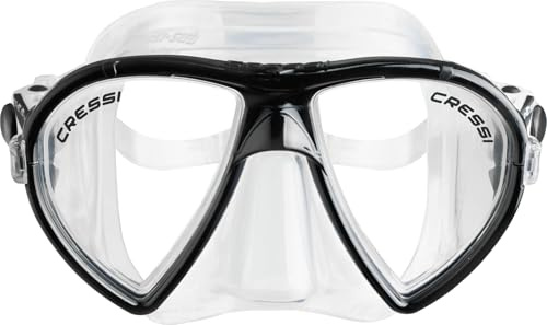 Cressi Ocean Mask Clear/Black - Máscara Individual Ocean para Buceo y Snorkel, Transparente/Negro, Talla Única, Adultos