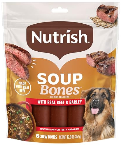 Nutrish Soup Bones Beef Dog Chews, 12.6 oz. Bag (6 Treats) (Rachael Ray)