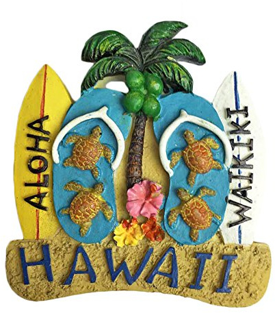 Hawaii USA America Refrigerator Magnet 3D Beach Slipper Travel Sticker Souvenirs Collection,Home & Kitchen Decoration,USA Fridge Magnet from China