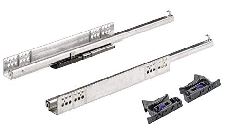GUIDA PER CASSETTI IN LEGNO HETTICH COMPLETA PER UN CASSETTO LUNGHEZZA CM.30 CON SISTEMA PUSH TO OPEN AD ESTRAZIONE SEMPLICE QUADRO 30,PORTATA 25 KG.