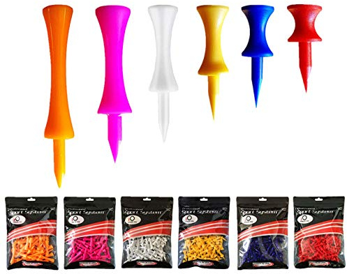 FINGER TEN Golf Tees Plastic Castle Step Down 100 Pack (Mixed Pack)