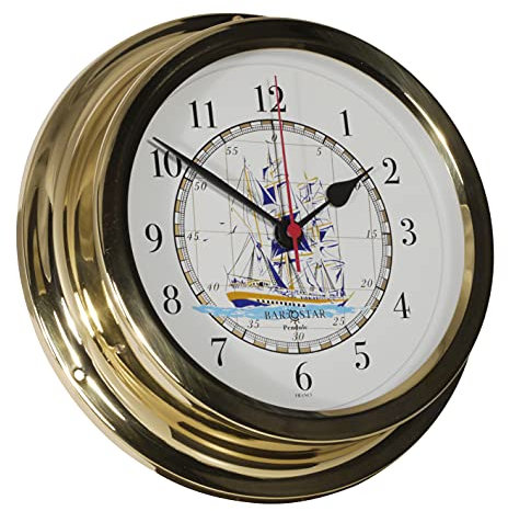 Schiffsuhr Motiv 224mm Messing Altitude Barostar 880Ship C