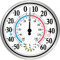 12 Außenthermometer große Zahlen-Dekorative Außenthermometer für Terrasse, Wandthermometer Hygrometer mit Edelstahlgehäuse, batterieloses Innen-Außenthermometer kabellos (Silber 1)