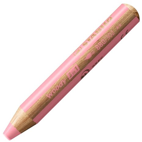 Buntstift, Wasserfarbe und Wachsmalkreide - STABILO woody 3 in 1 - Einzelstift - pastellpink