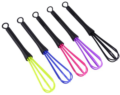 Kunststoff-Schneebesen-Set, 5-teiliges Mini-Haarfärbe-Creme-Rührgerät, Küchenmixer-Werkzeug, Salon, Friseur, Haarfarbe, Rühren, Matcha-Schneebesen, Rühren für Kaffee, Tee, Espresso