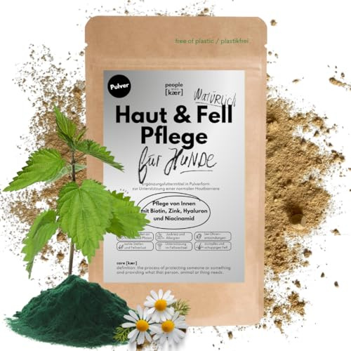 People who Kaer hud & päls pulver för hundar 200 g, pälsvård för hud och glänsande päls med biotin, MSM, zink och öljäst, vitaminer hjälper till vid klåda, håravfall och torr hud