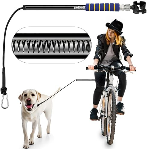 Petbetf Dog Bike Leash -Dog Hands Free Leas | Attachment | Bike Leash Attachment | with Quick Connect Mechanism | Safety Fit for Outdoor | Easy to Installation and Removal (Black)